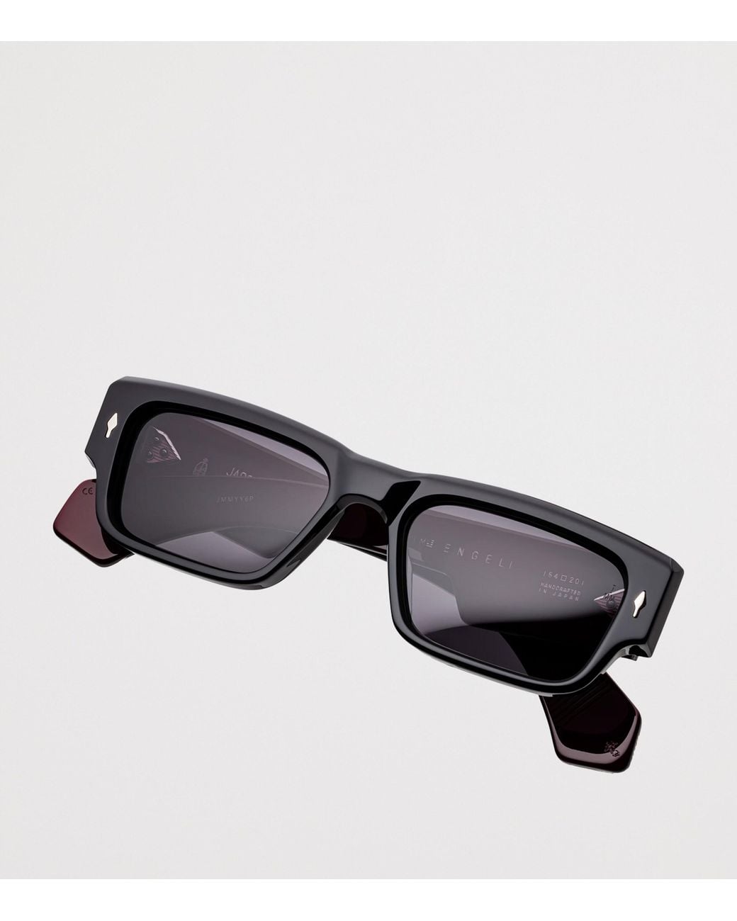 Jacques Marie Mage Black Engel Rectangular Sunglasses for men