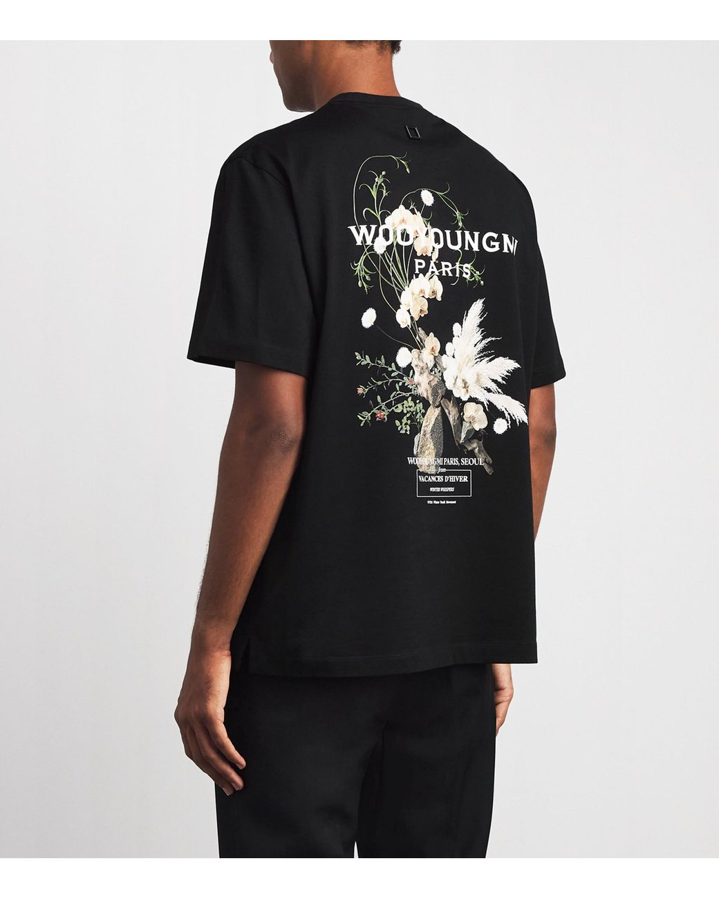 Wooyoungmi Black Cotton Graphic Print T-Shirt for men