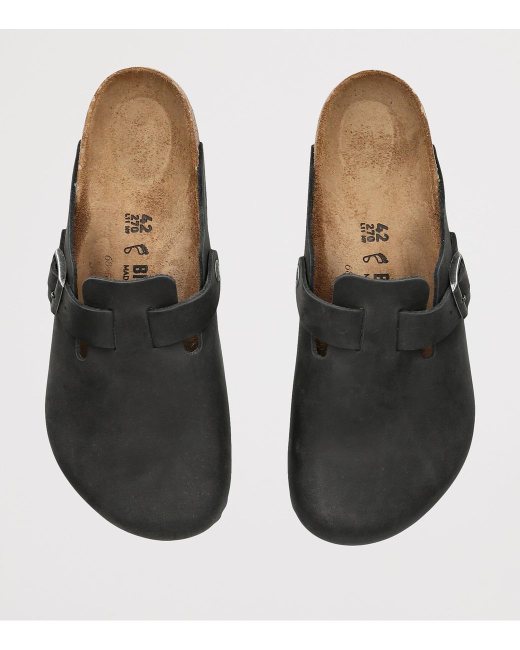Birkenstock Brown Oiled Leather Boston Clogs for men