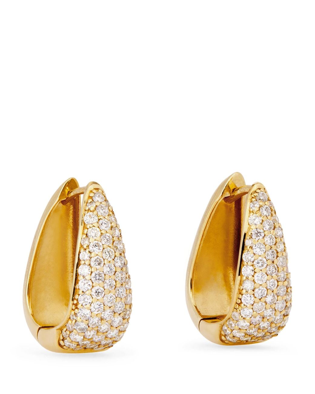 Jennifer Meyer Metallic Mini And Diamond Edith Elongated Teardrop Huggie Earrings