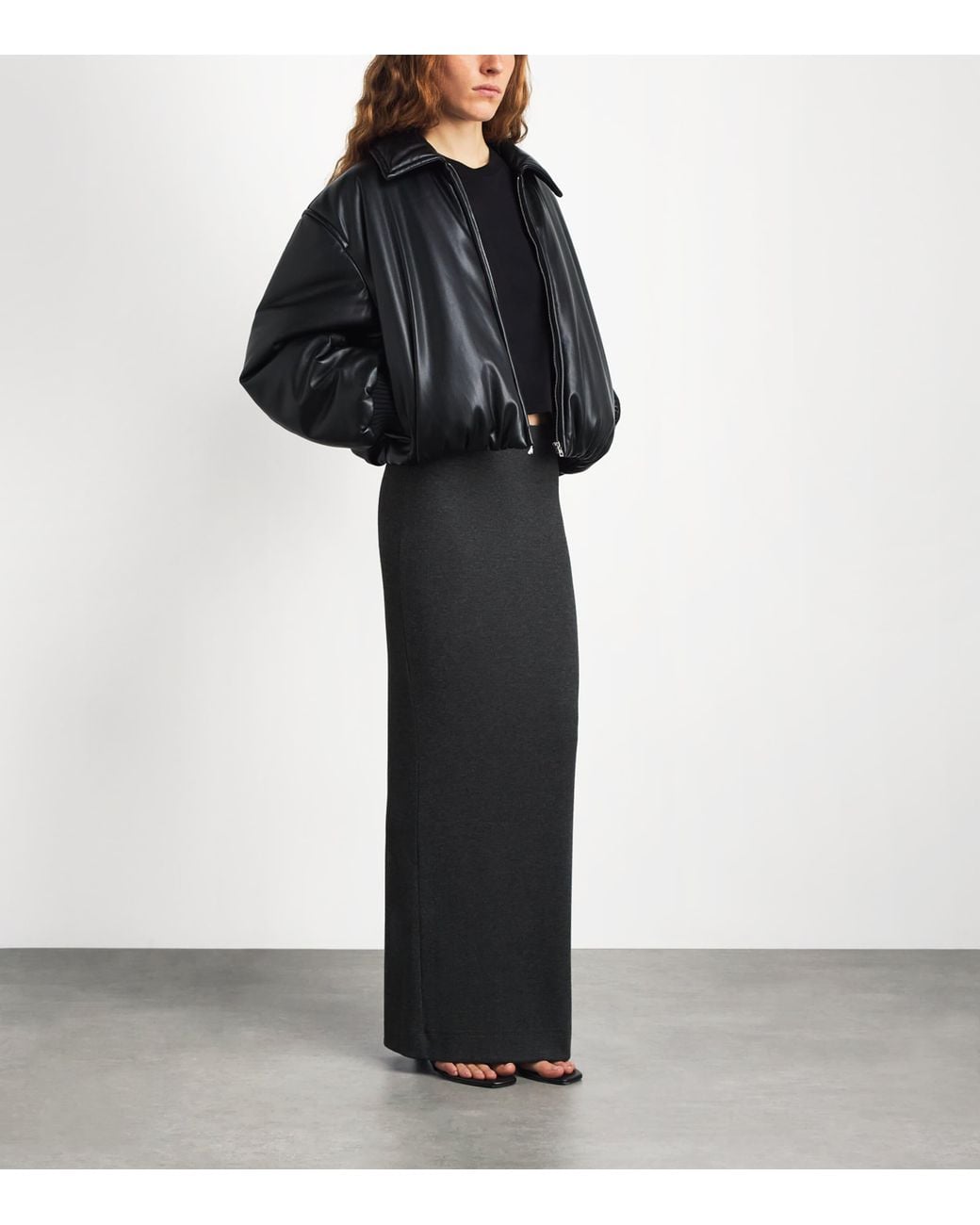 ÉTERNE Black Long-Sleeve Cropped T-Shirt