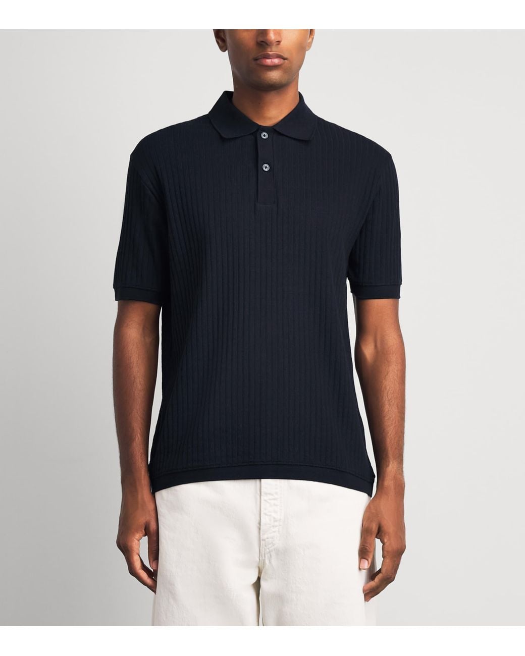 Samsøe & Samsøe Blue Organic Cotton Rib-Kit Sajase Polo Shirt for men