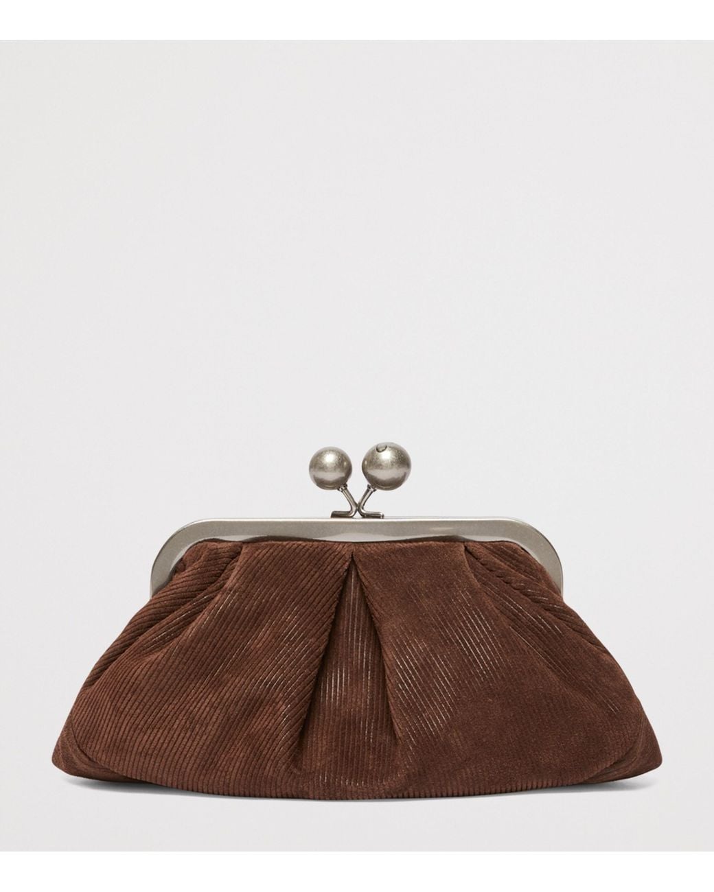 Weekend by Maxmara Brown Small Suede Pasticcino Clutch Bag