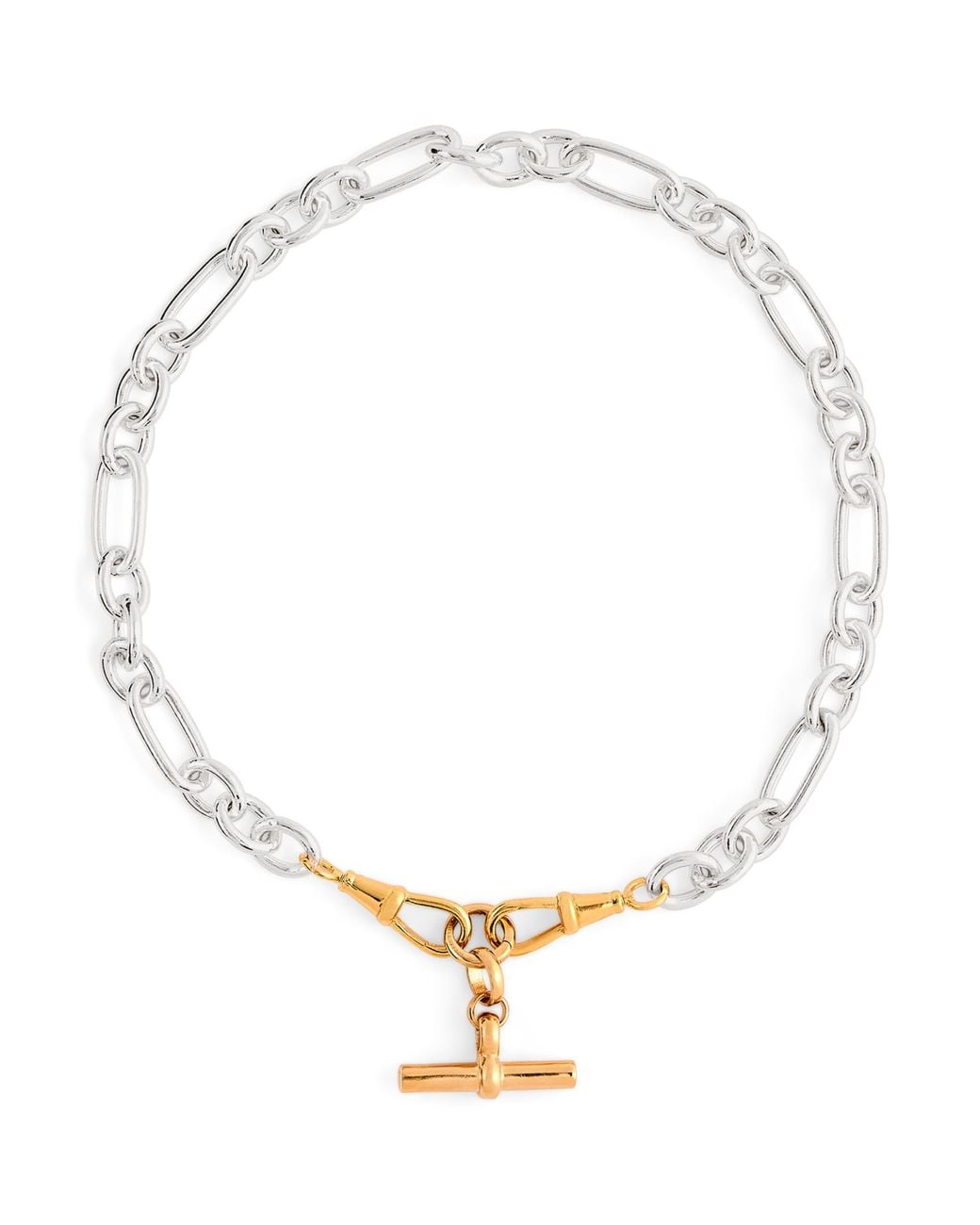 Tilly Sveaas Metallic Medium Sterling T-Bar Clipt Necklace