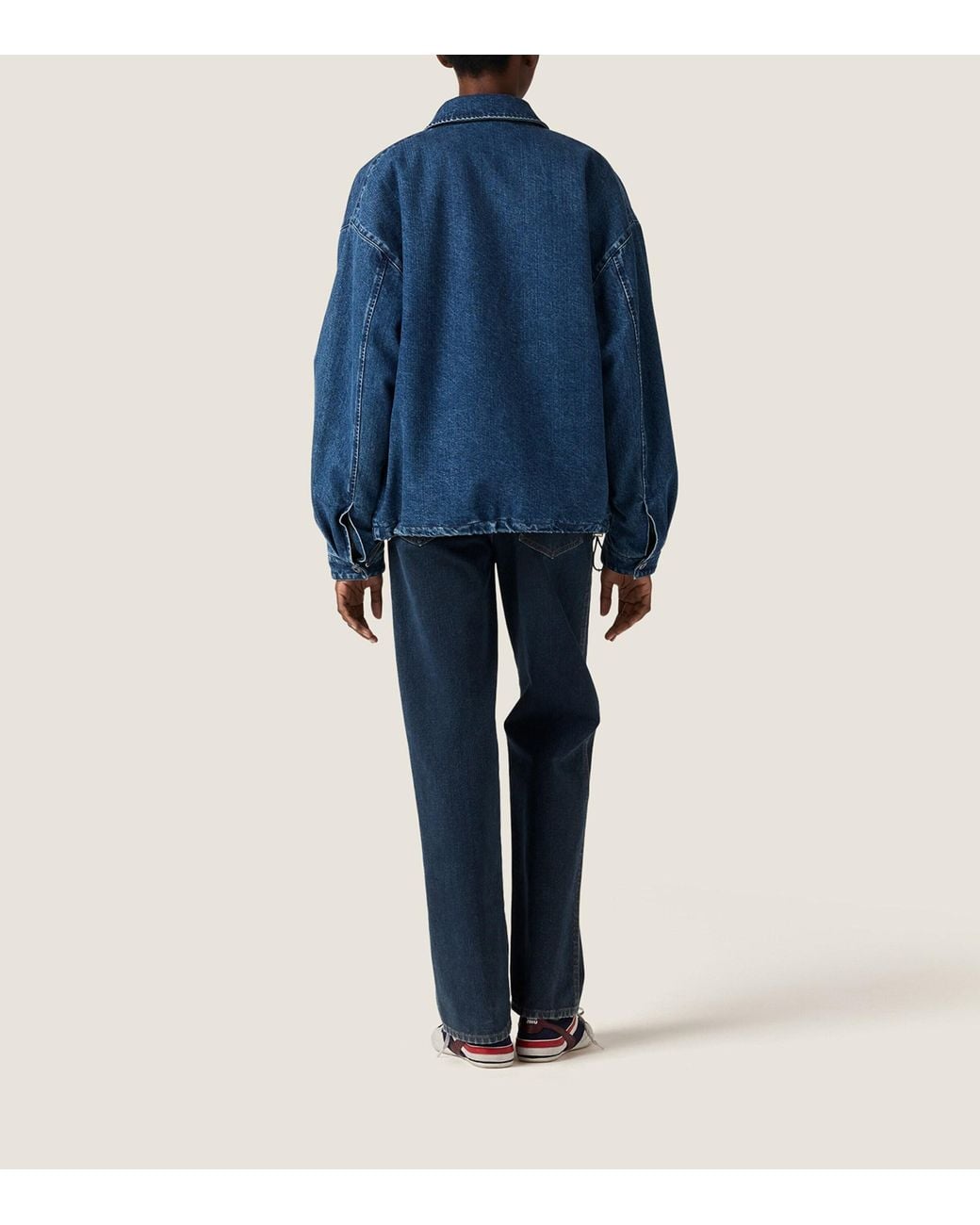 Miu Miu Blue Denim-Cashmere Jacket