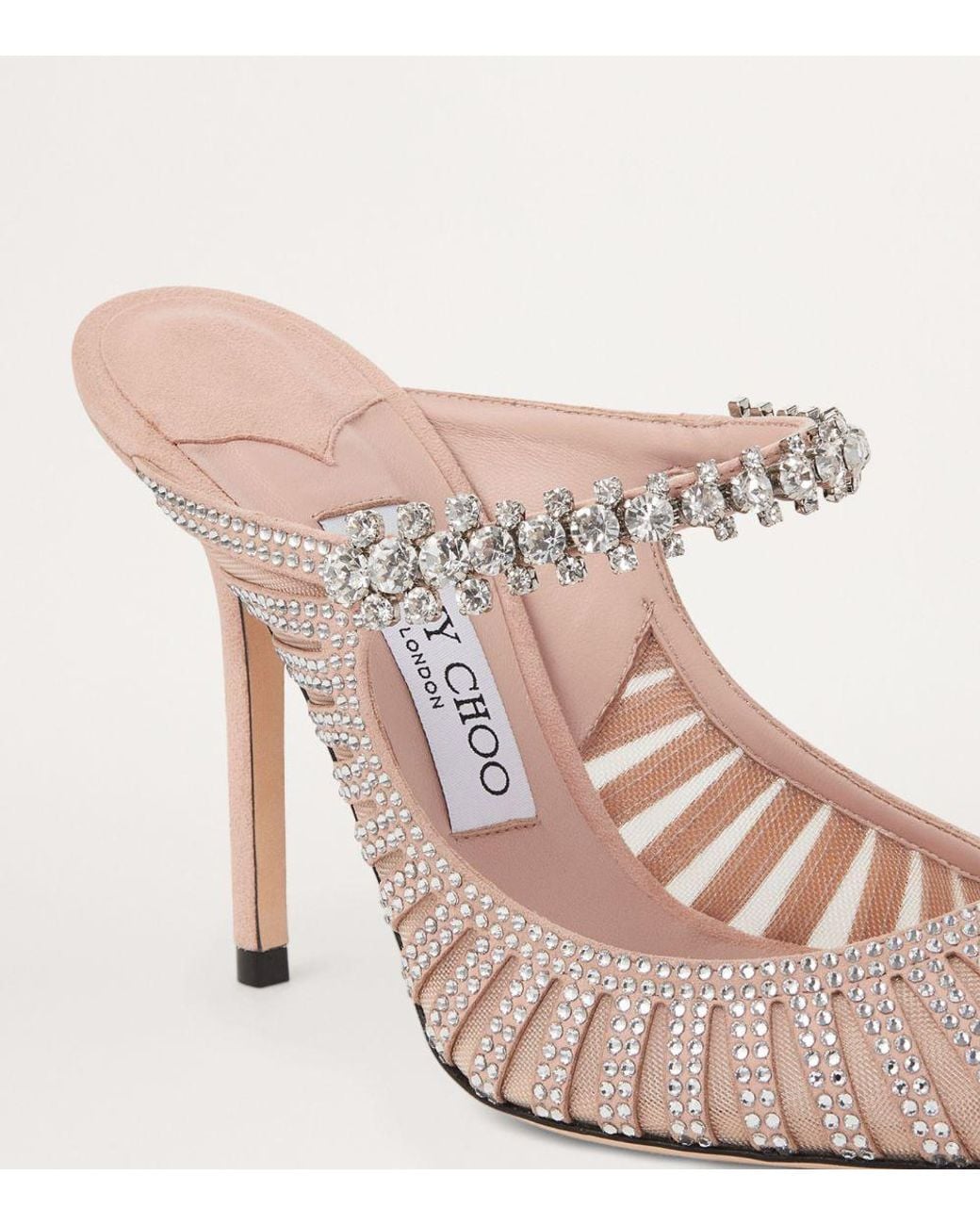 Jimmy Choo Bing 100 Embellished Mules in Pink | Lyst
