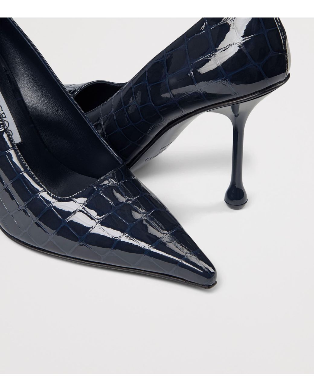 Jimmy Choo Blue Ixia 95 Croc-Embossed Leather Pumps