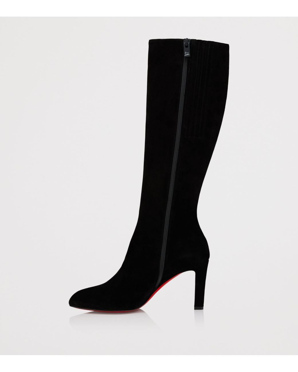 Christian Louboutin Black Fannylove Tight Botta 85 Suede Knee-High Boots