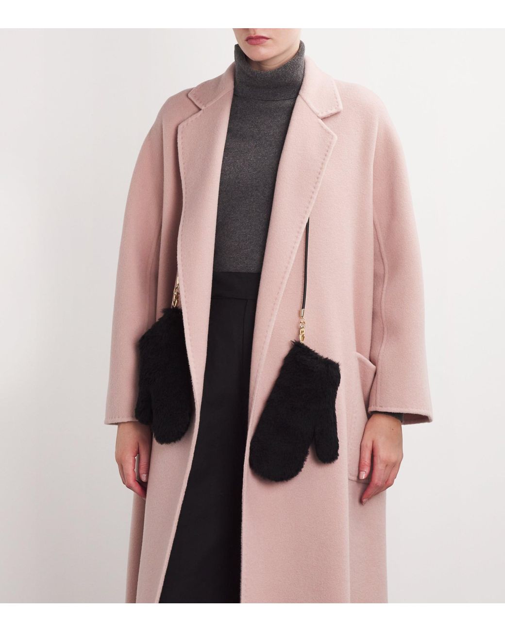 Max Mara Black Alpaca-Wool-Silk Gloves