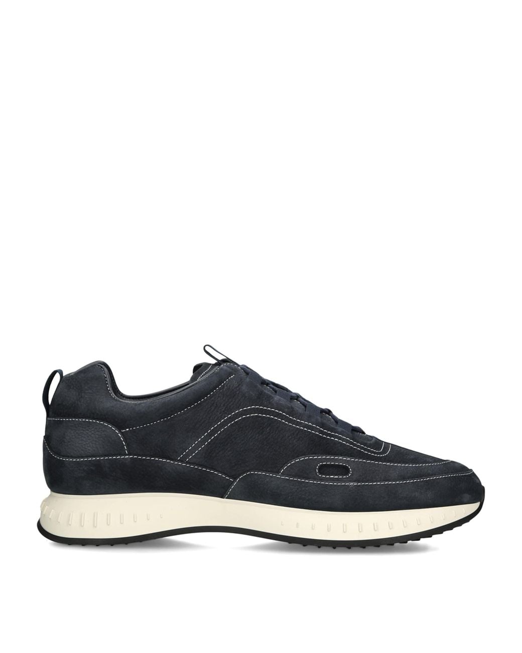 John Lobb Blue Nubuck Leather Stream Elastic Sneakers for men