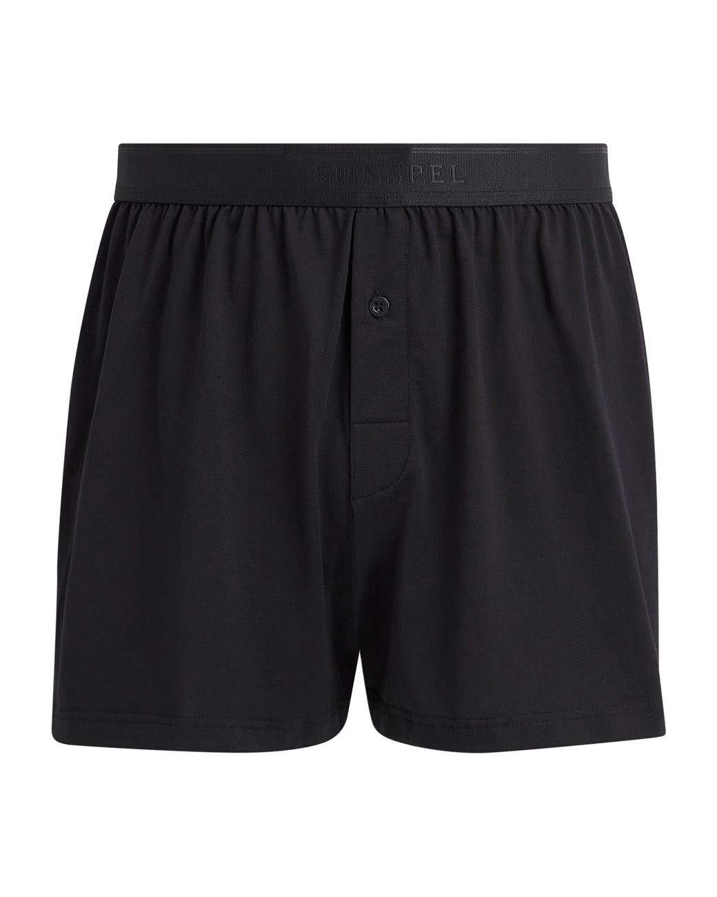 Sunspel Black Superfine Cotton Boxer Shorts for men