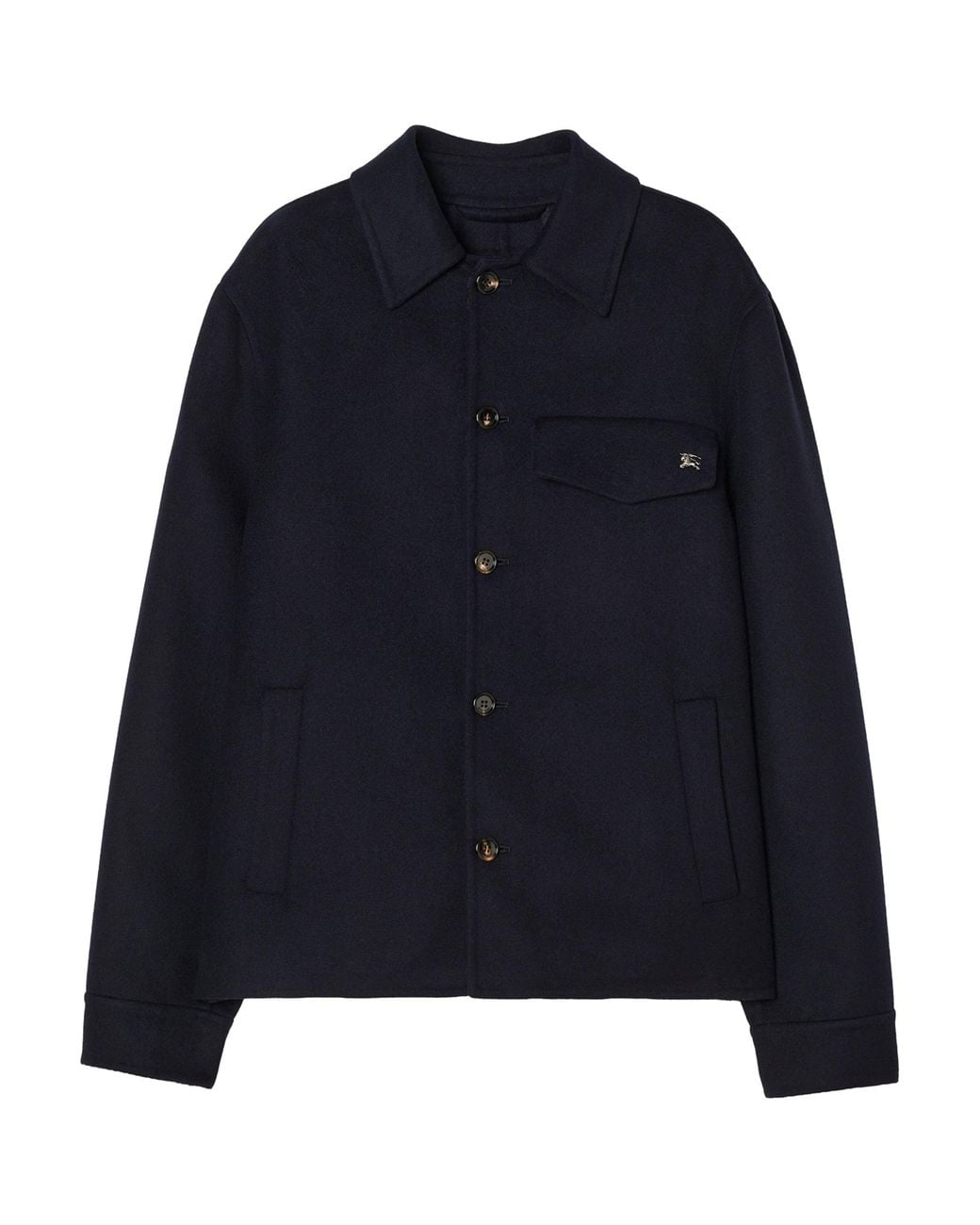 Burberry Blue Wool Shacket Overshirt for men