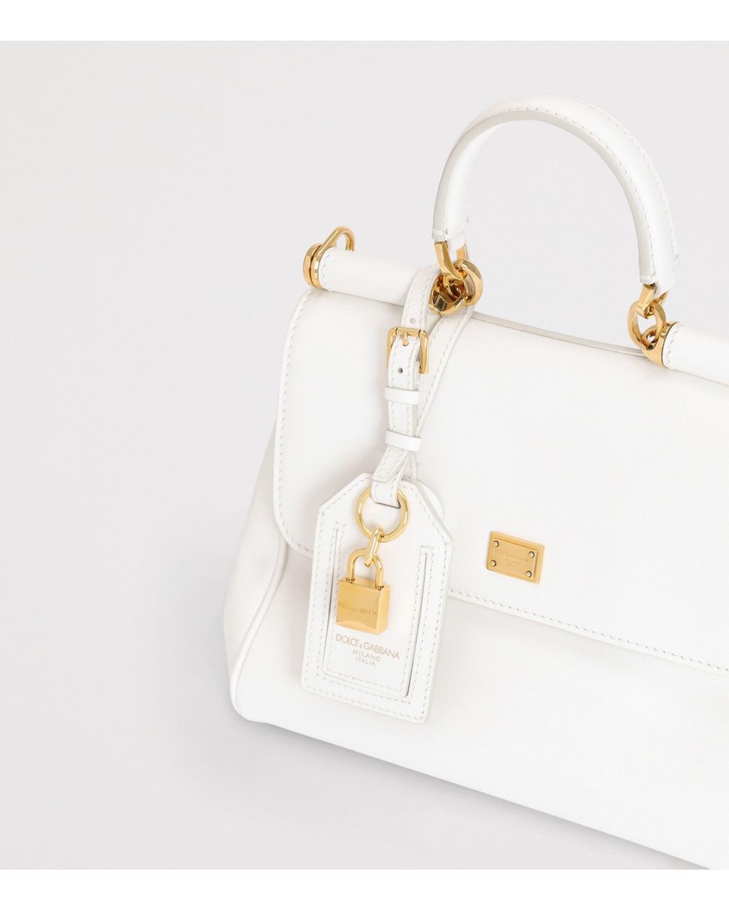 Dolce & Gabbana White Leather My Sicily Top-Handle Bag