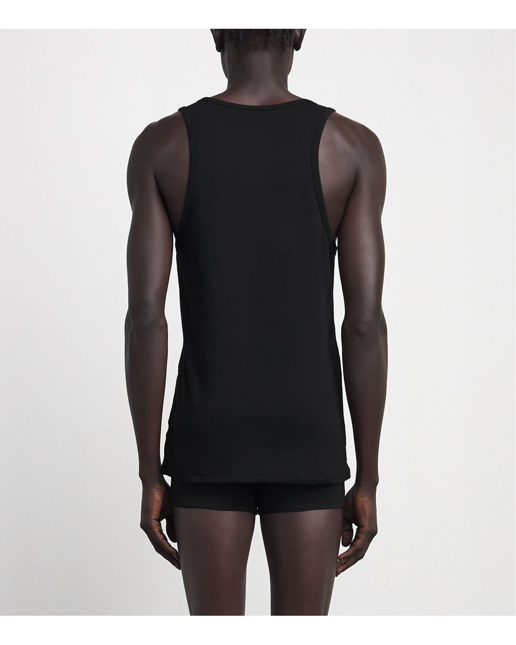 Calvin Klein Black Stretch-Cotton Vests for men