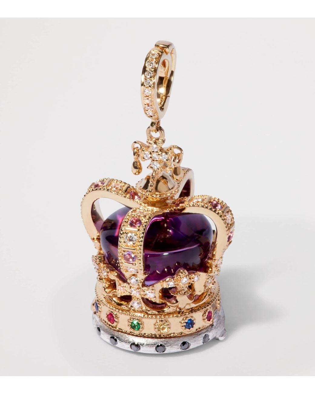 Annoushka Metallic Diamond And Amethyst Coronation Crown Locket Charm