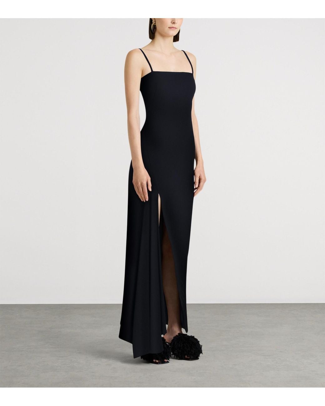 Givenchy Black Square-Neck Maxi Dress