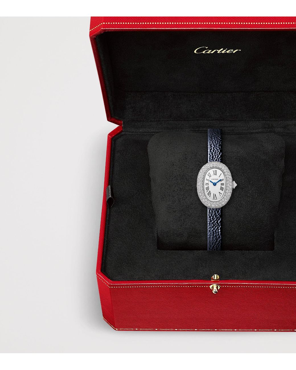 Cartier White Mini And Diamond Baignoire De Watch