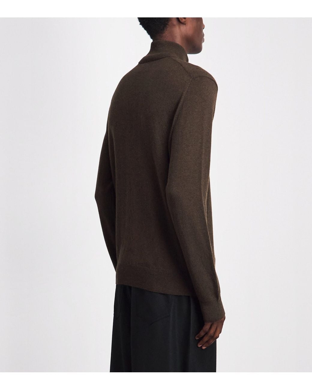 Polo Ralph Lauren Brown Wool Polo Pony Quarter-Zip Sweater for men