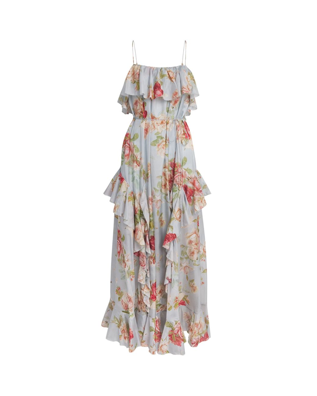 Zimmermann White Silk Floral Roselight Midi Dress