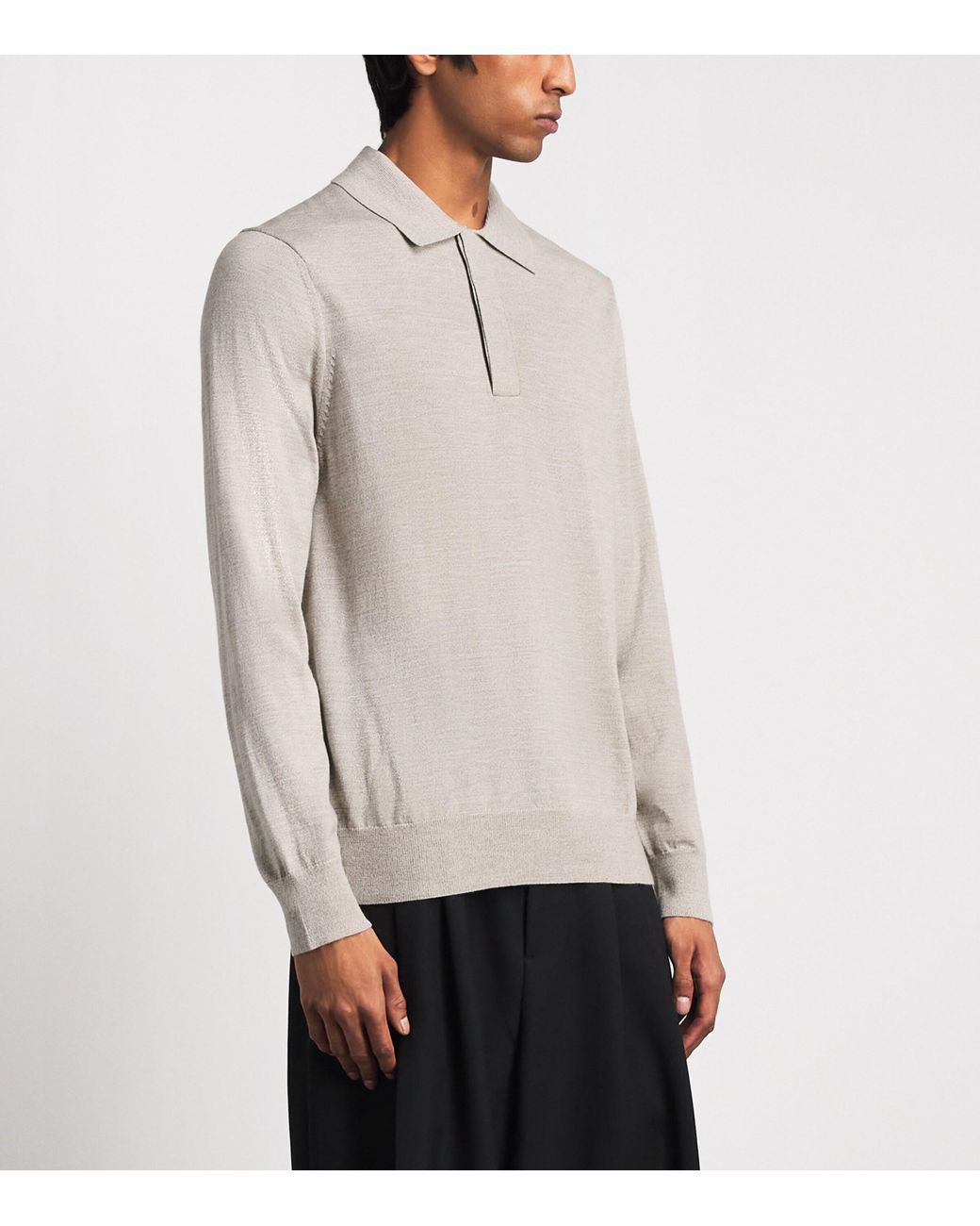 NN07 Gray Merino Wool Emerson Polo Sweater for men