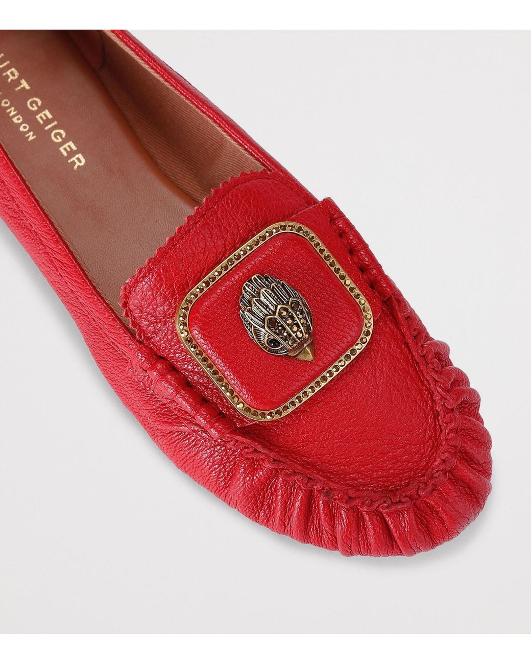 Kurt Geiger Red Leather Pimlico Moccasins