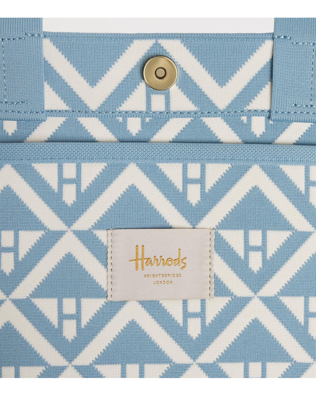 Harrods Blue Medium Geometric Tote Bag