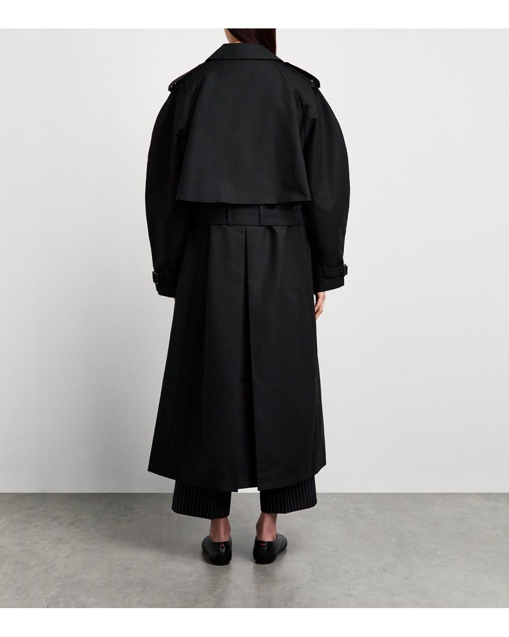 Anine Bing Black Cotton Pascale Trench Coat