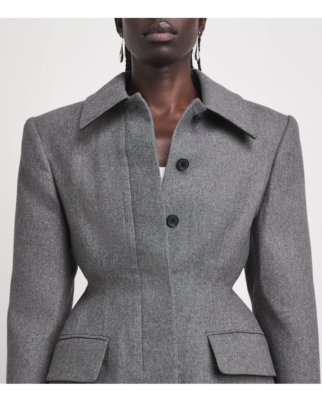 Source Unknown Gray Wool-Blend Hourglass Terzo Blazer