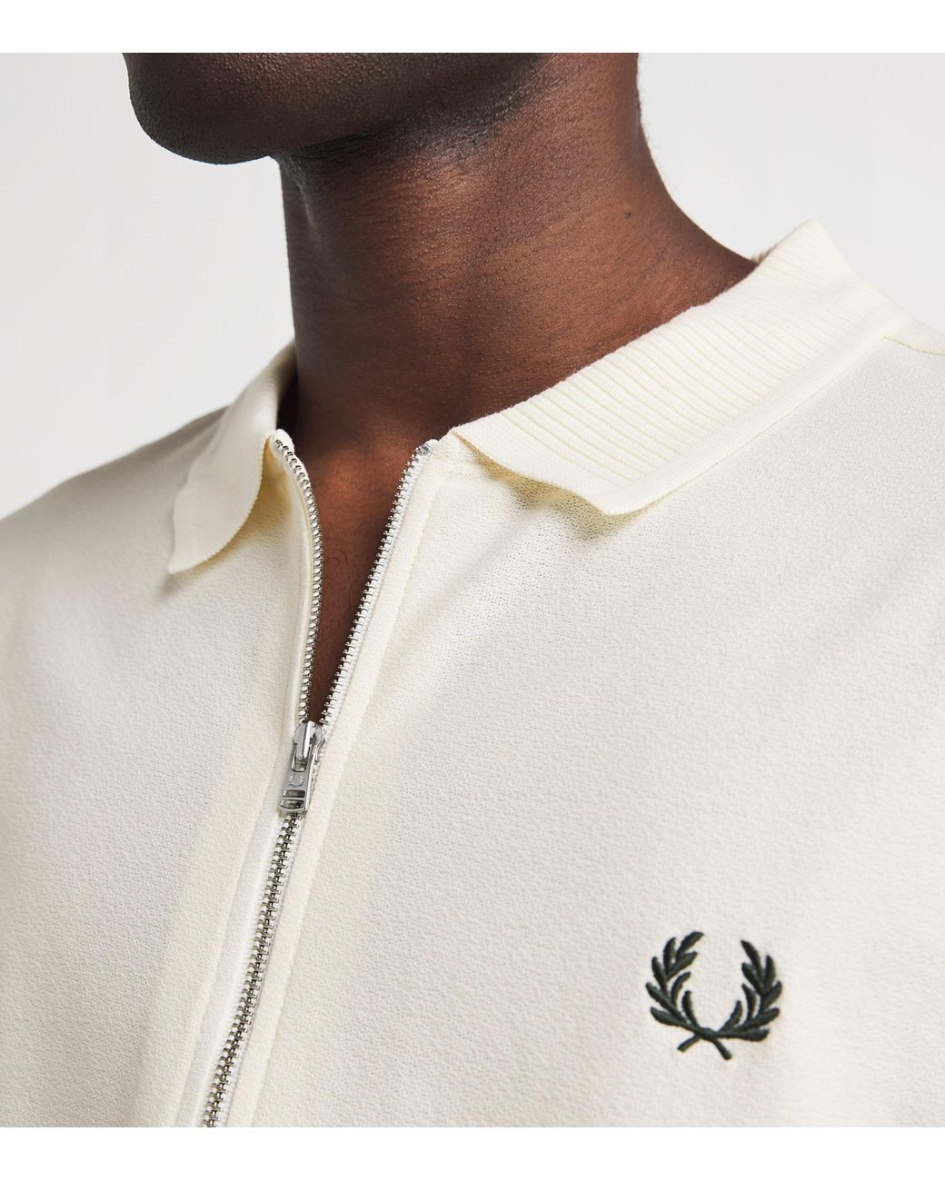 Fred Perry White Cotton Crepe Piqué Polo Shirt for men