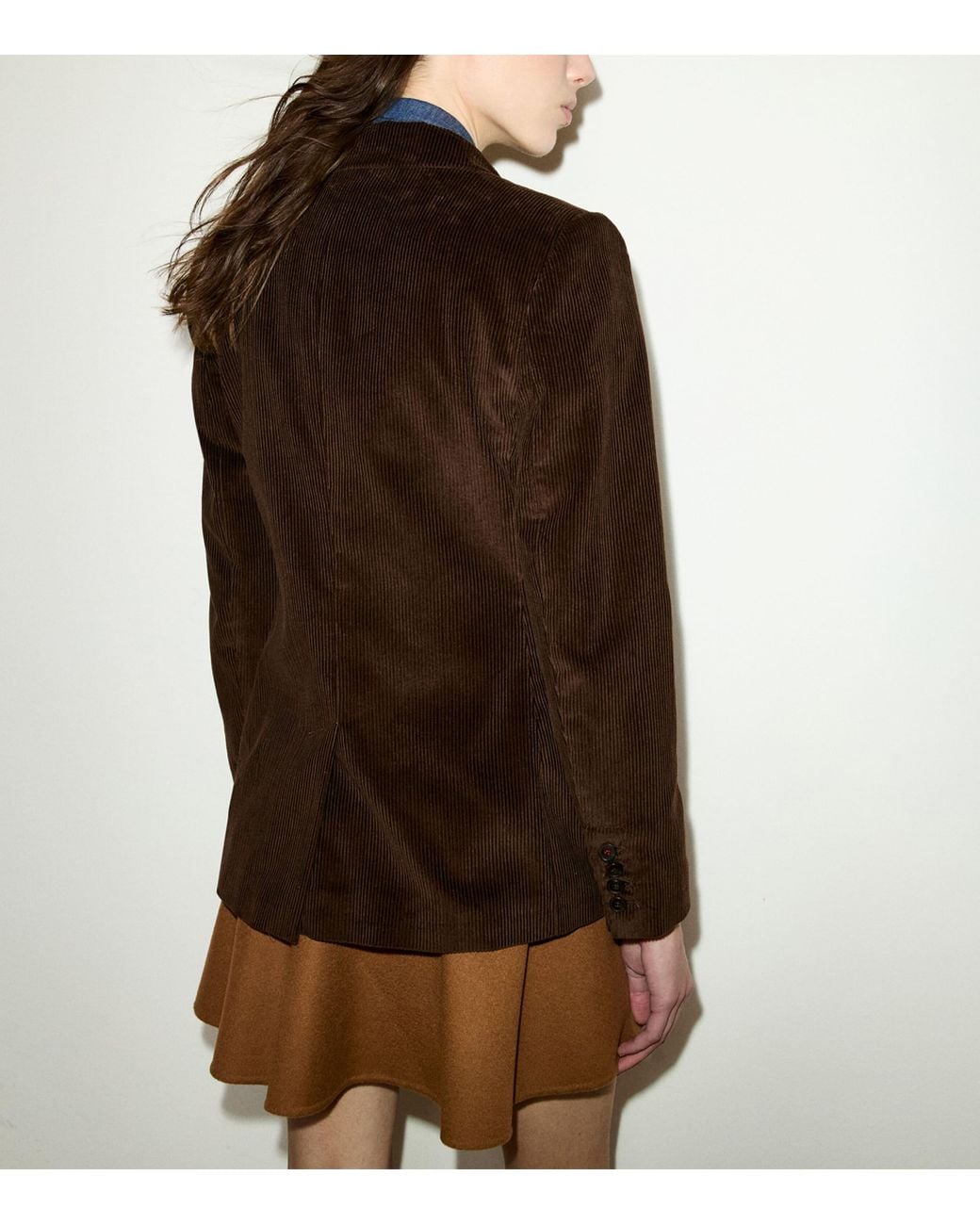 MAX&Co. Brown Corduroy Double-Breasted Blazer