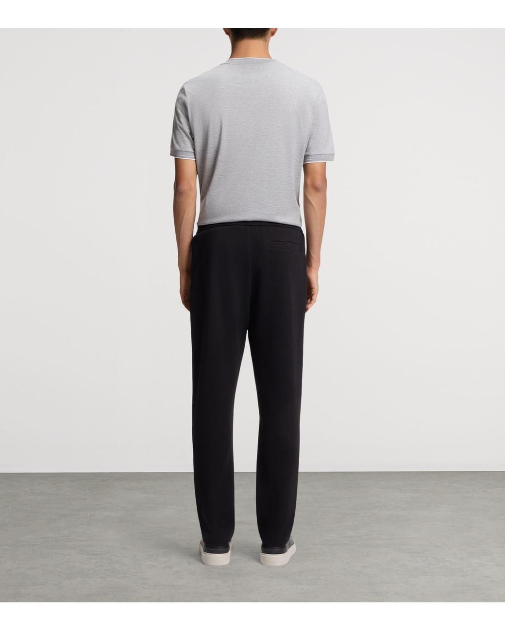 Boss Black Cotton-Wool-Blend Straight Sweatpants for men