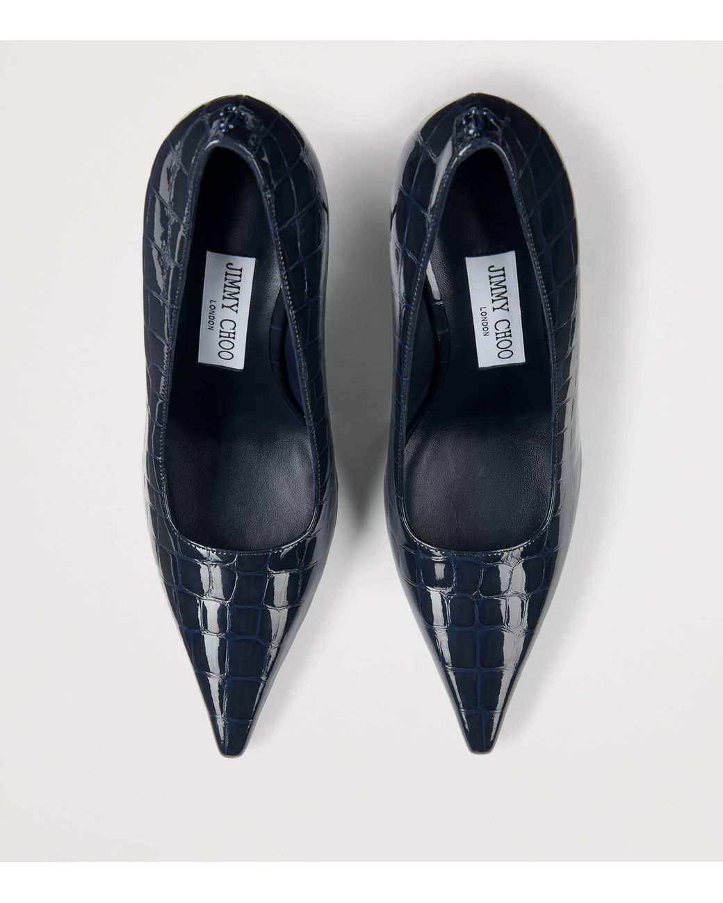 Jimmy Choo Blue Ixia 95 Croc-Embossed Leather Pumps