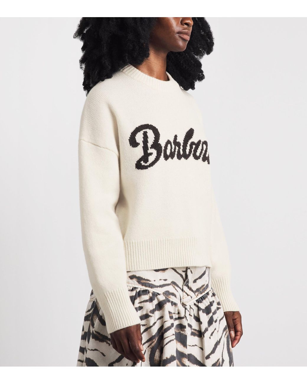 Barbour White Wool Ivybridge Sweater for men