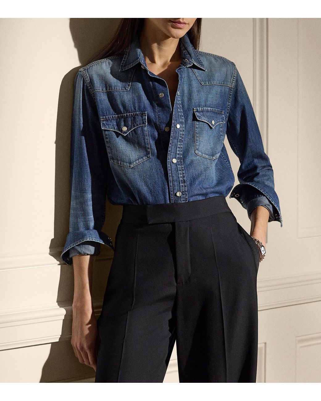 Ralph Lauren Blue Denim Western Shirt