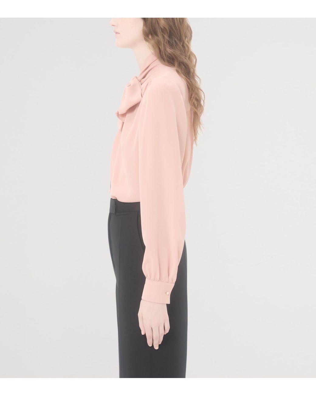 Valentino Pink Silk Bow-Tie Blouse