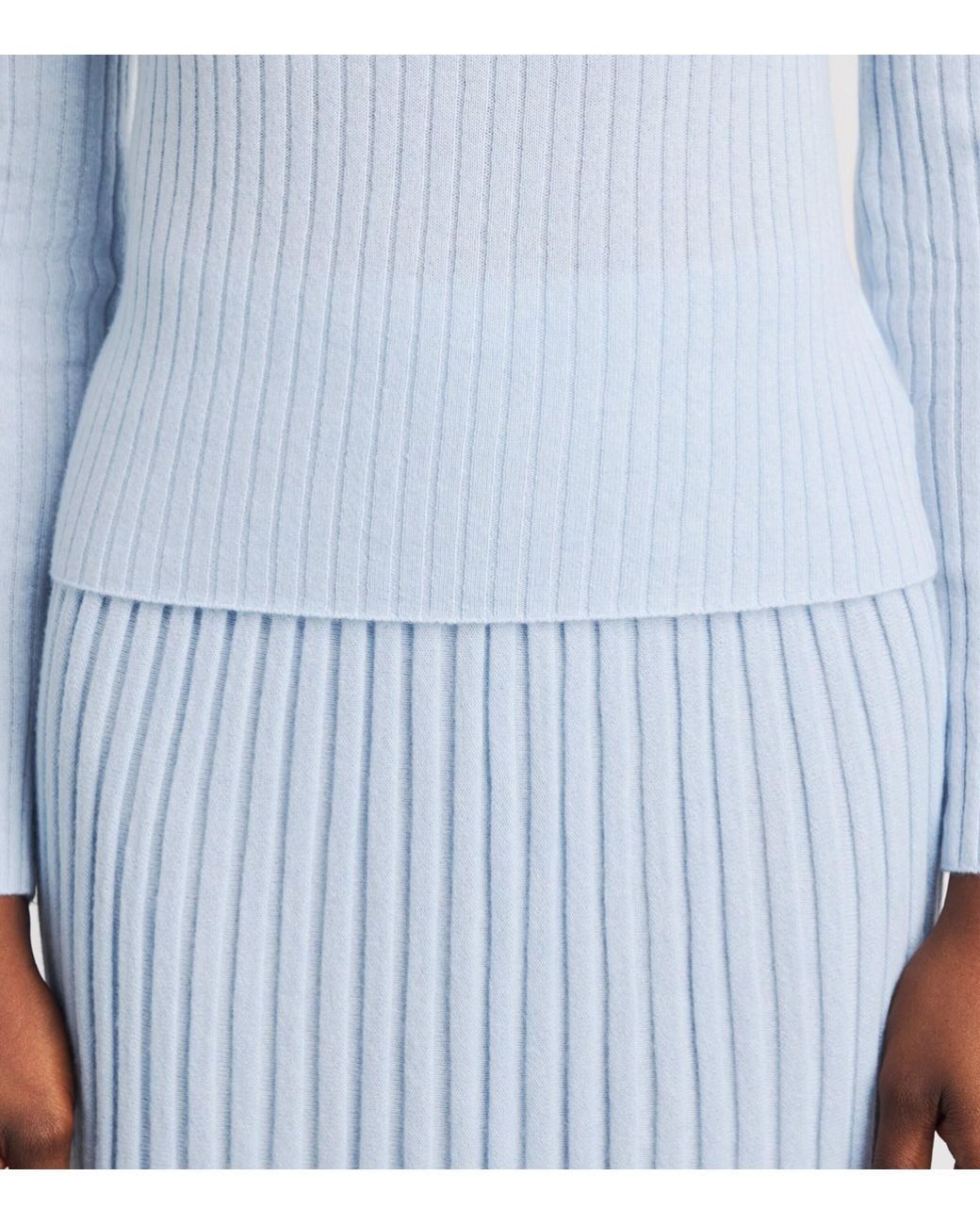 arch4 Blue Cashmere Ribbed Ariana Sweater