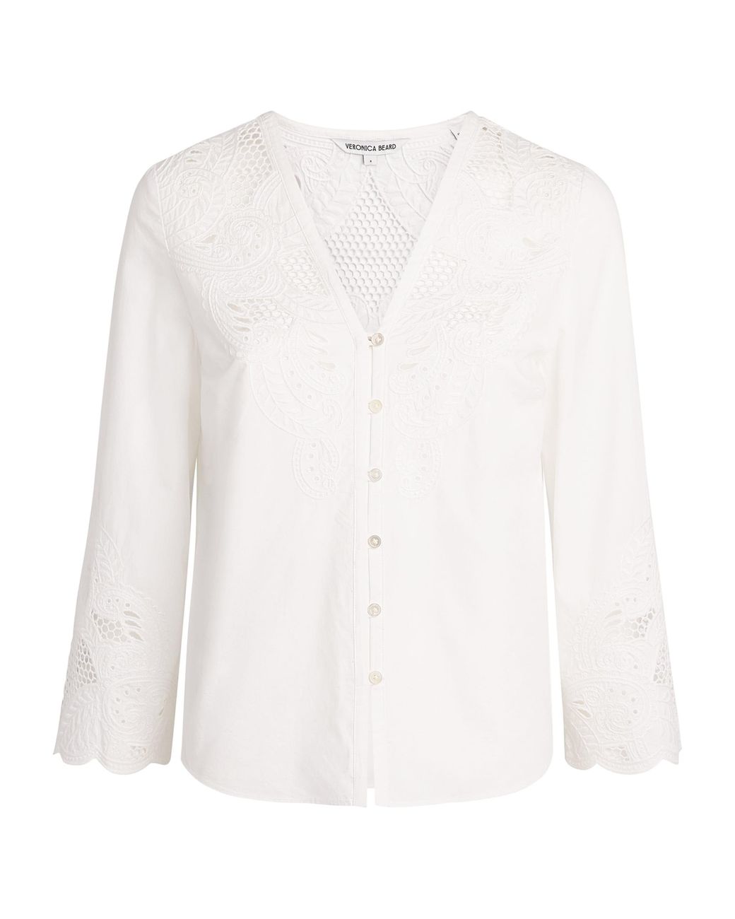 Veronica Beard White Cotton Suniva Blouse