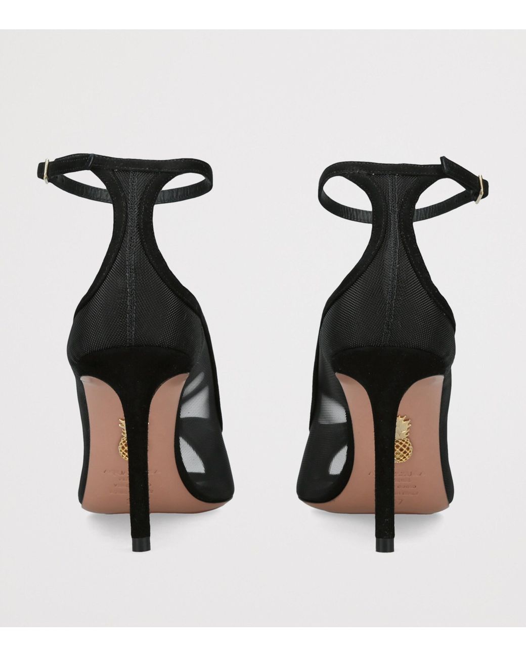 Aquazzura Black Mesh Love Affair Sandals 85