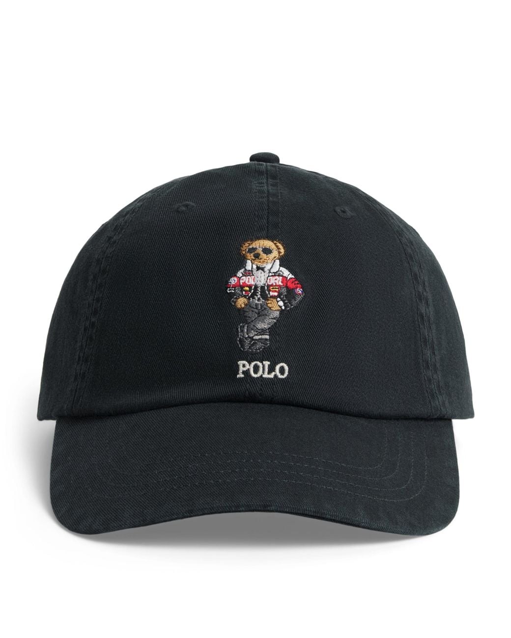 Polo Ralph Lauren Black Cotton Polo Bear Baseball Cap for men