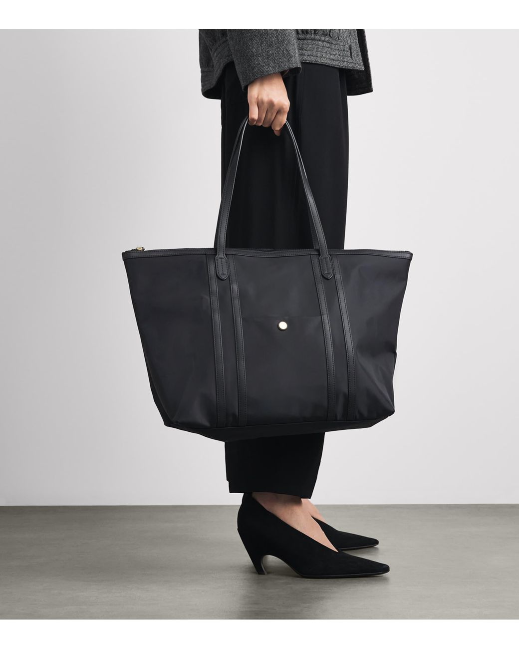 Harrods Black Nylon Jetsetter Tote Bag