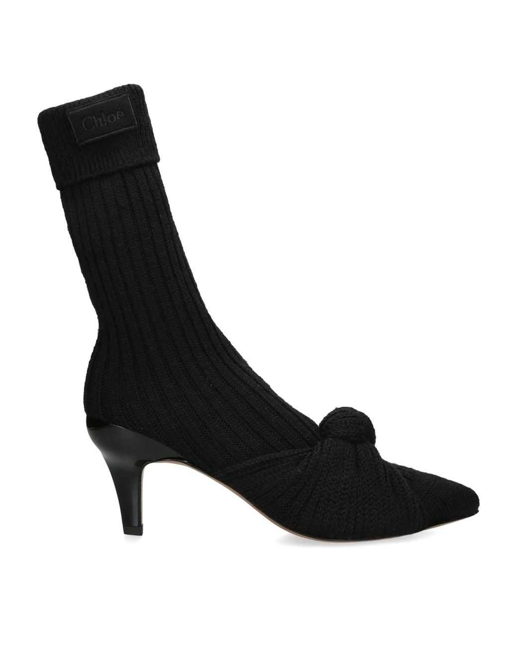 Chloé Black Knitted Suzie Heeled Boots 60