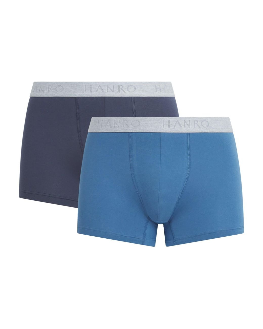 Hanro Blue Cotton-Blend Essential Trunks for men
