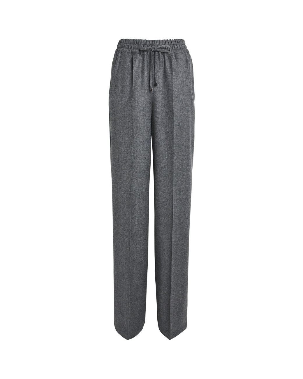 Kiton Gray Virgin Wool Drawstring Trousers