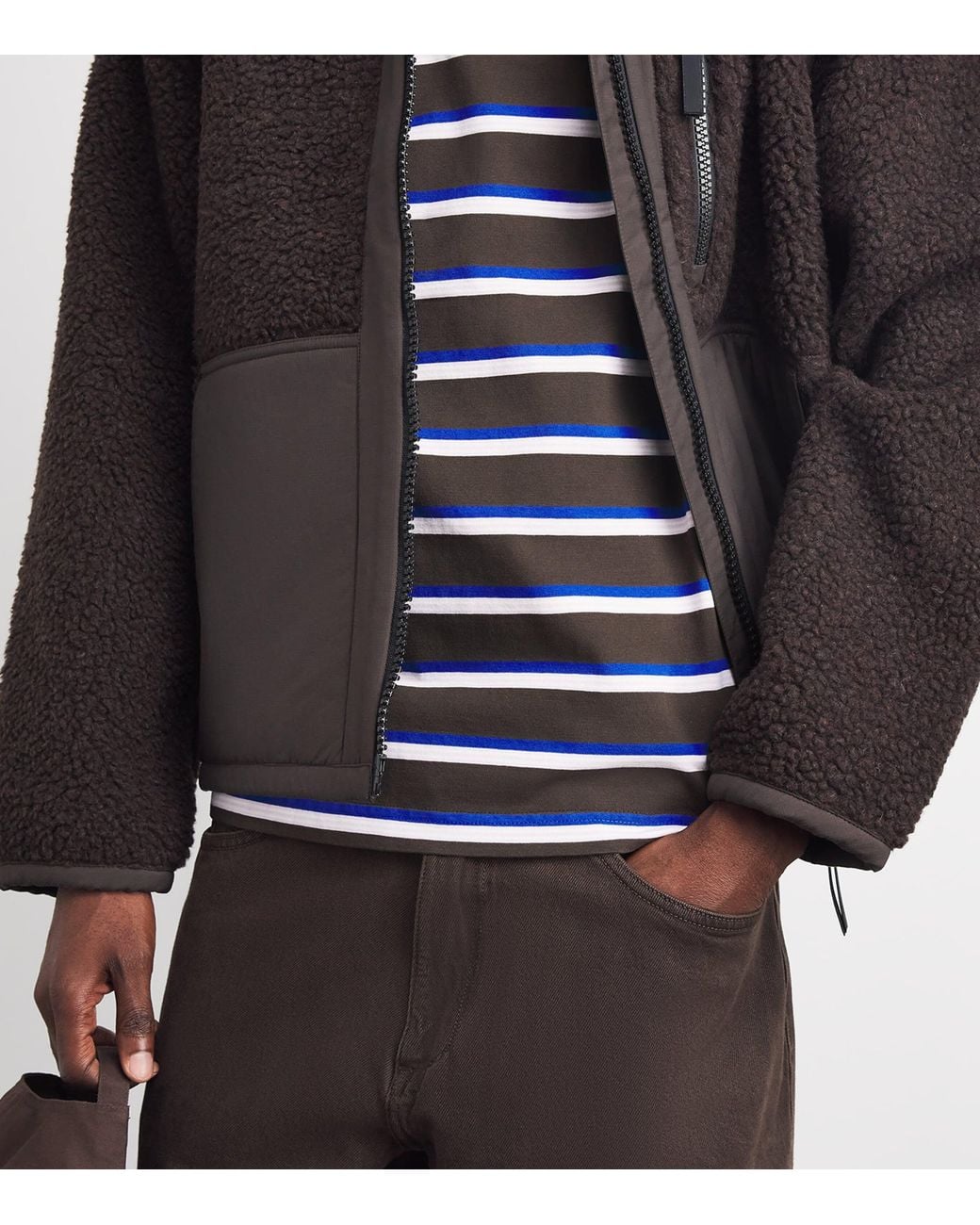 Canada Goose Blue Organic Cotton Stripe Vantage T-Shirt for men