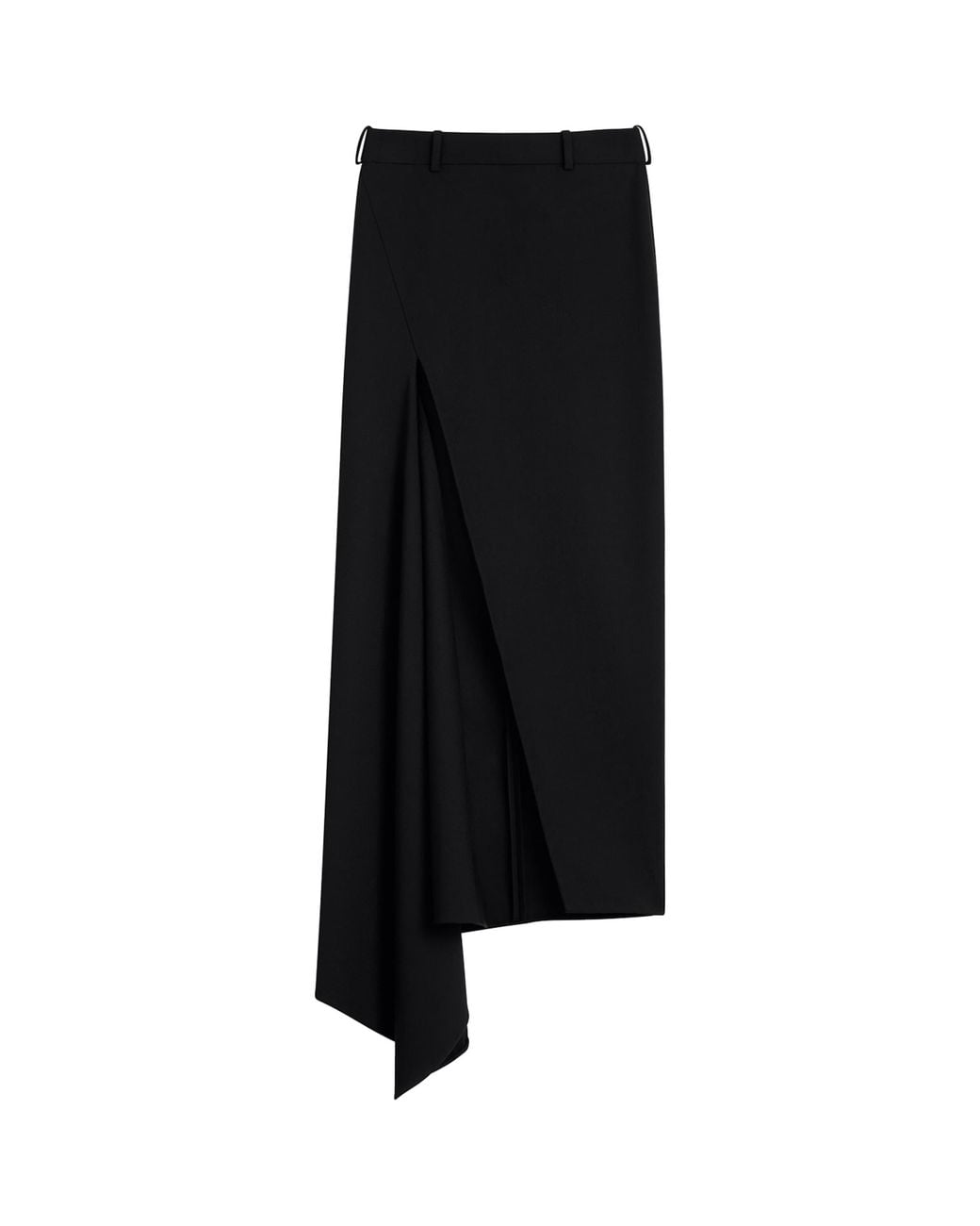 Givenchy Black Wool Slashed Midi Skirt