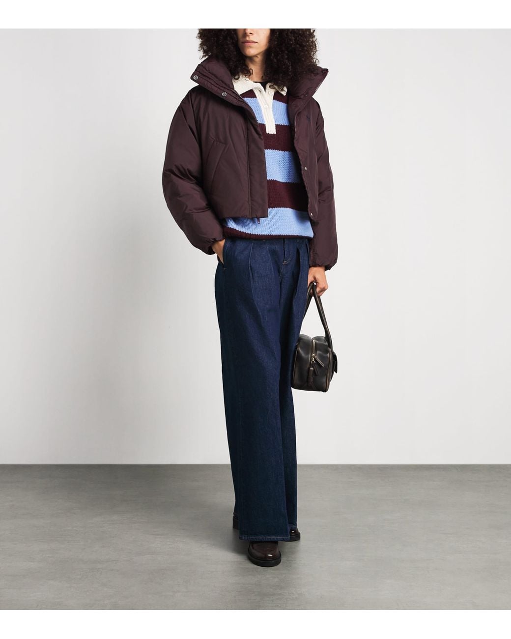 Polo Ralph Lauren Purple Down Cropped Puffer Jacket