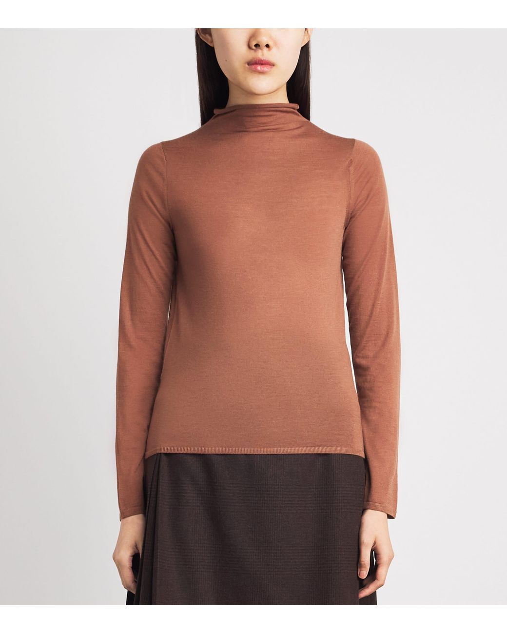 Colombo Brown Cashmere High-Neck Sweater