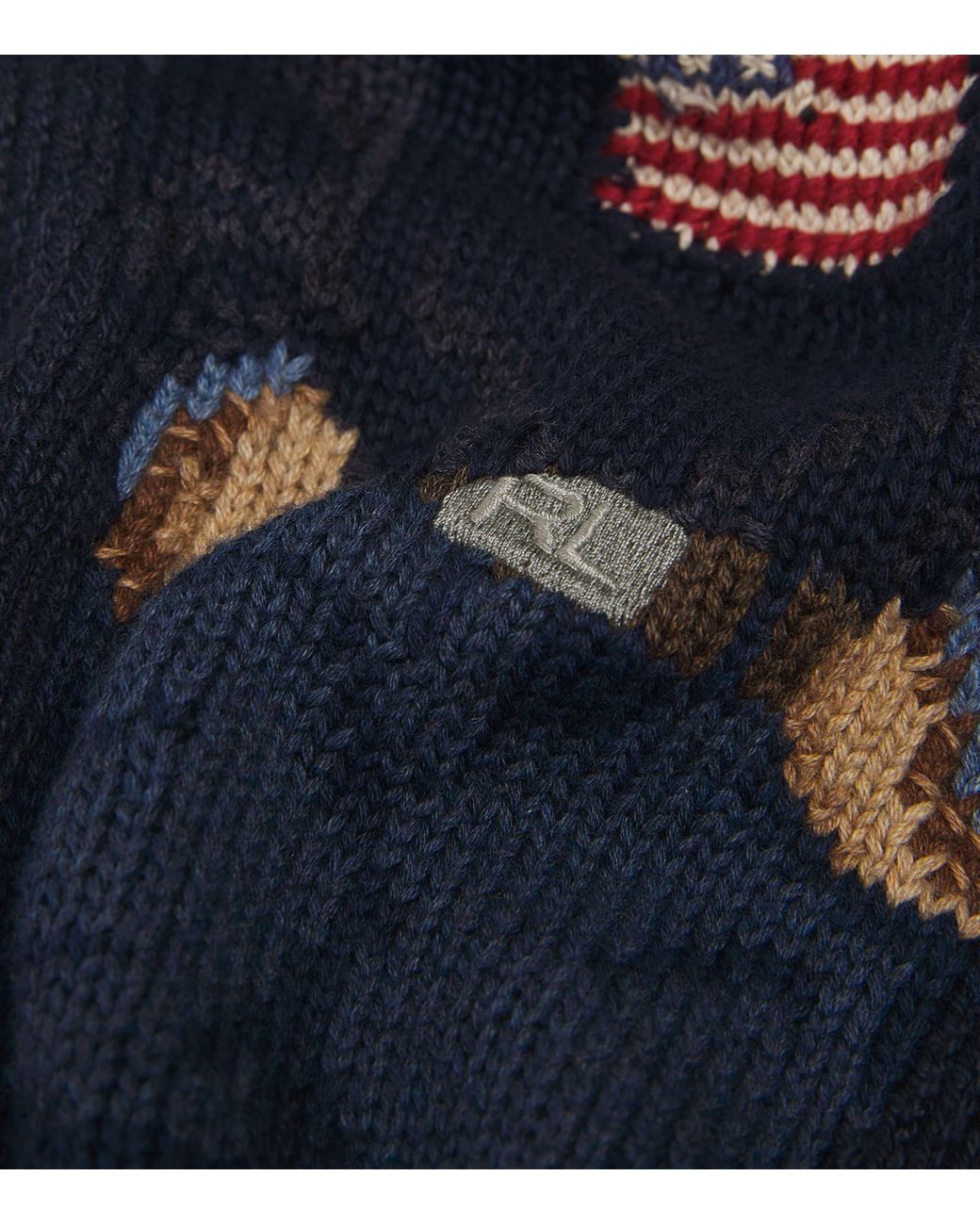 Polo Ralph Lauren Blue Polo Bear Cotton-linen Sweater