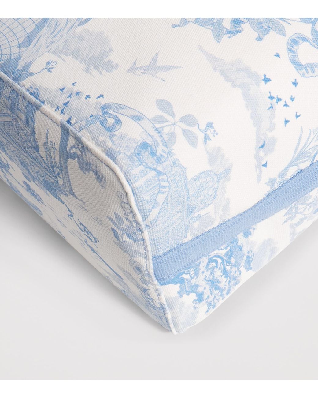 Harrods Blue Medium Toile Print Tote Bag