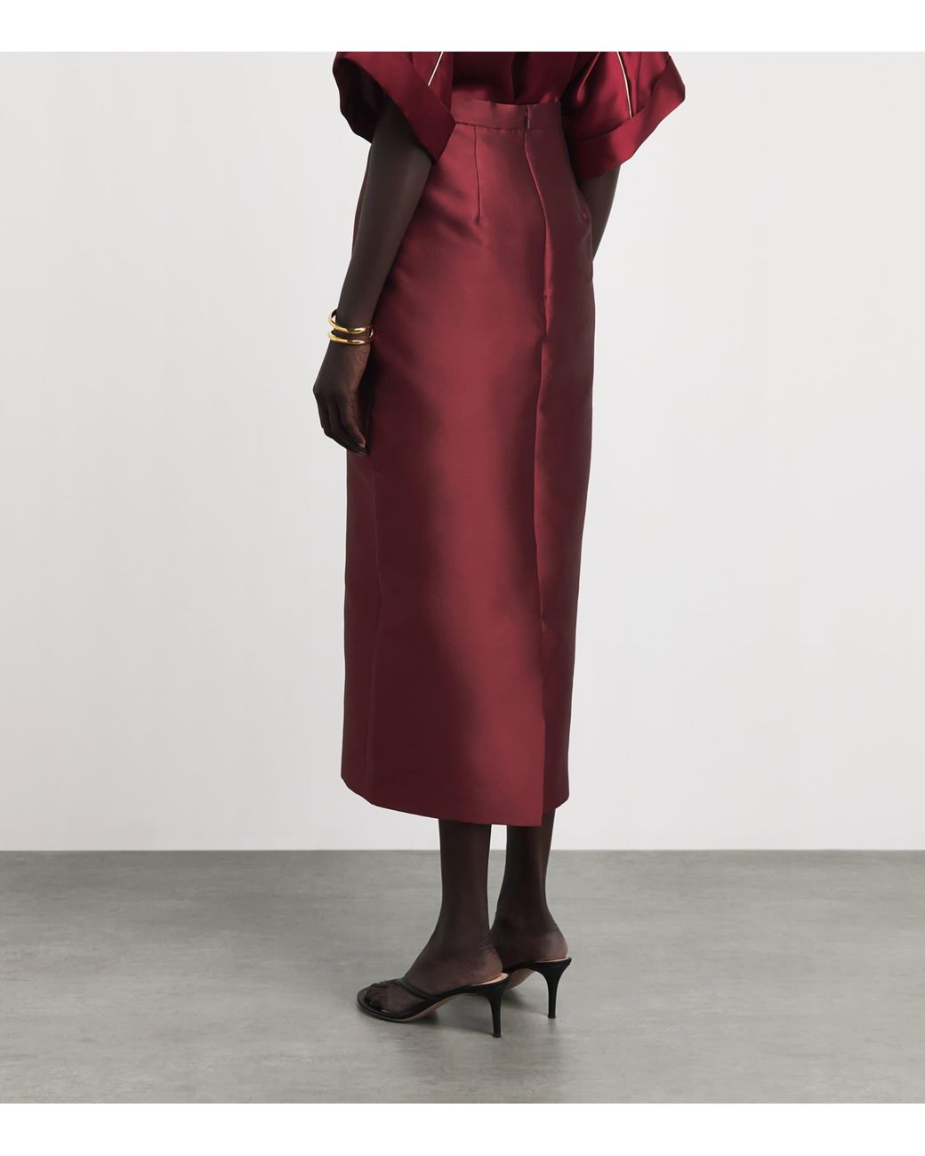 Erdem Mikado Embroidered Midi Skirt